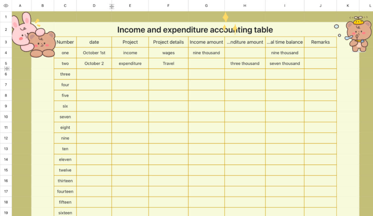 Statement of income and expenditure 1 1